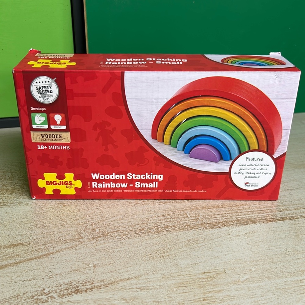 Small wooden stacking rainbow